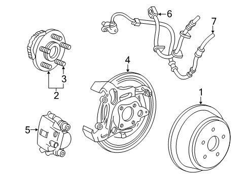 2005 Mercury Monterey Rear Brakes Brake Hose Diagram for 5F2Z-2282-AB