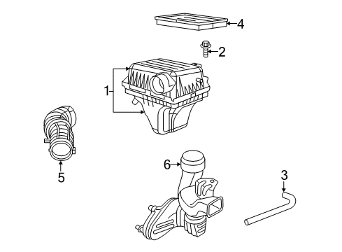 2009 Dodge Challenger Filters Clean Air Duct Diagram for 4591868AB