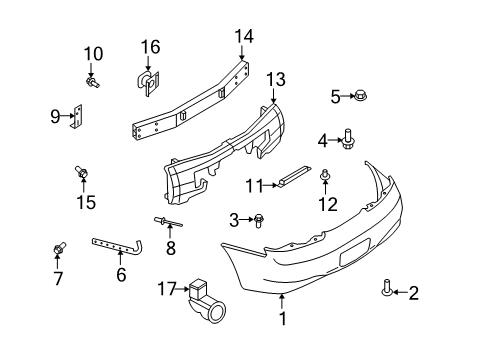 2010 Infiniti G37 Parking Aid Reverse Sensor Diagram for 25994-JJ50A