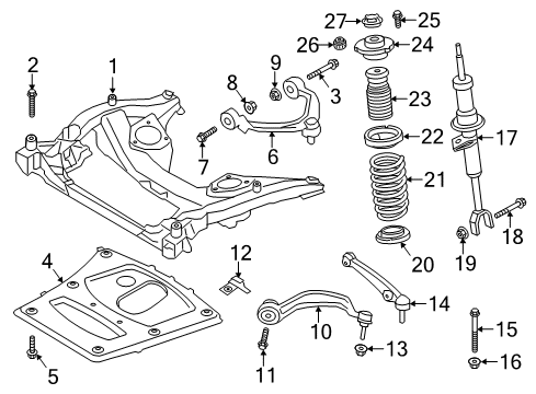 2015 BMW M5 Front Suspension Components, Lower Control Arm, Upper Control Arm, Stabilizer Bar Front Coil Spring Diagram for 31337846306