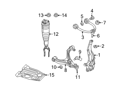 2017 Jeep Grand Cherokee Front Suspension, Lower Control Arm, Upper Control Arm, Ride Control, Stabilizer Bar, Suspension Components Spring-Air Suspension Diagram for 68253205AE