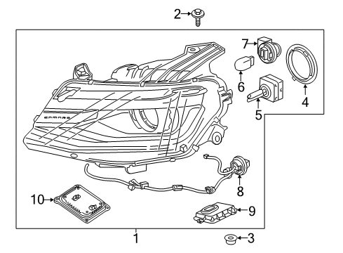 2018 Chevrolet Camaro Headlamps Composite Headlamp Diagram for 84364824