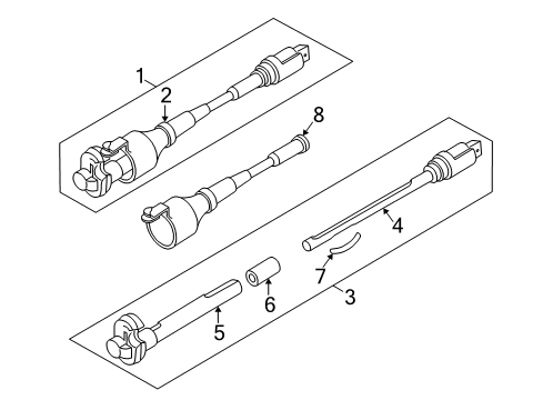 1994 Chevrolet S10 Lower Steering Column Upper Intermediate Steering Shaft Kit Diagram for 26027260