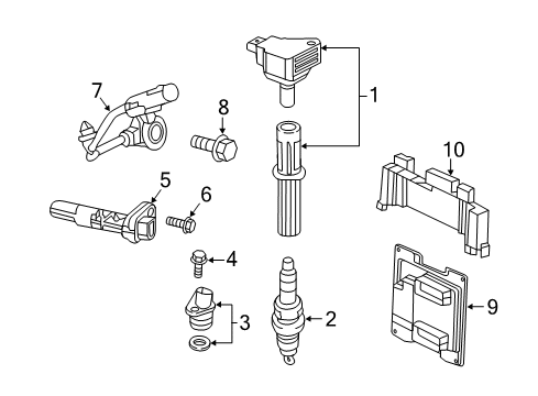 2019 Chevrolet Spark Ignition System Ignition Coil Diagram for 12673523