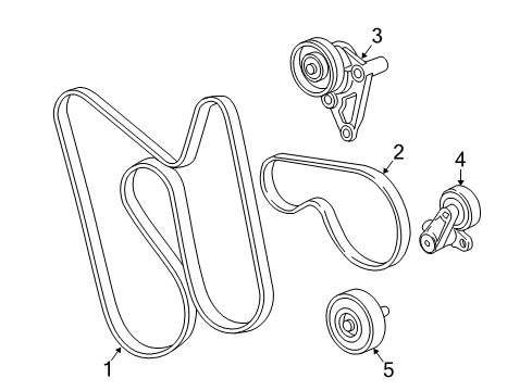 2005 Chevrolet SSR Belts & Pulleys Belt-Fan & Water Pump & Generator & P/S Pump Diagram for 12587562