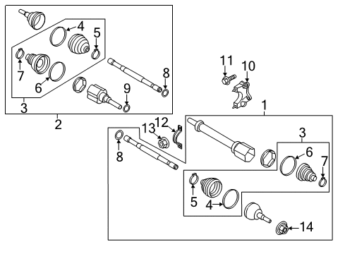 2017 Lincoln MKC Drive Axles - Front Boot Kit Clamp Diagram for CV6Z-3B478-B