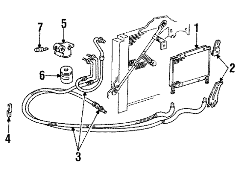 1993 Cadillac Allante Senders Engine Oil Cooler Inlet Hose Assembly Diagram for 3537304