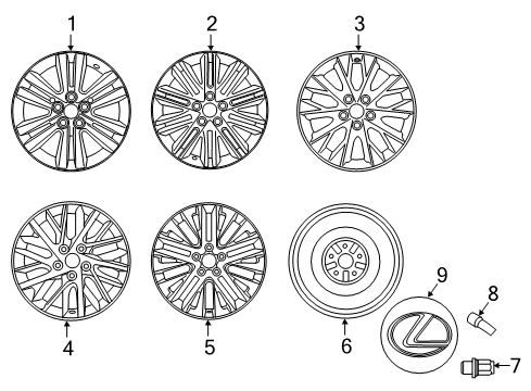 2018 Lexus ES350 Wheels Wheel, Disc Diagram for 42611-06D60