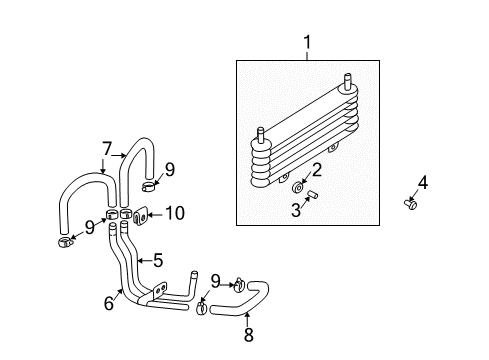 2001 Hyundai XG300 Oil Cooler Collar-Oil Cooler Mounting Diagram for 25461-38700