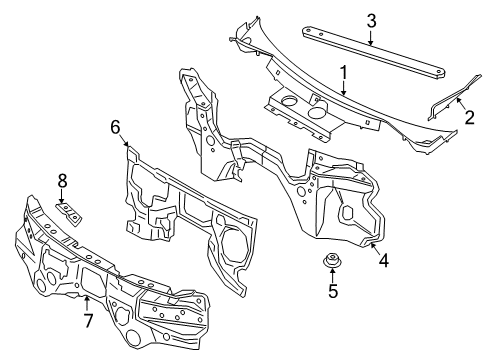 2017 BMW i8 Cowl Supporting Strut, Front Wall Diagram for 41007371982