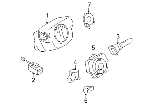 2006 Infiniti M45 Ignition Lock Combination Switch Body Diagram for 25567-EH125