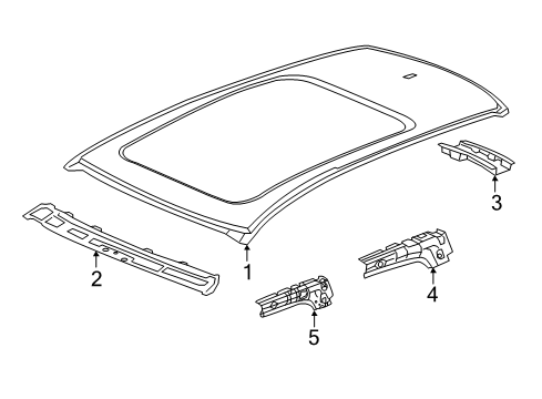 2020 Acura RDX Roof & Components Stiffener L Diagram for 63635-TJB-A00ZZ