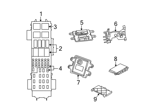 2010 Jeep Commander Electrical Components Fuse-J Case Diagram for 4868007AB