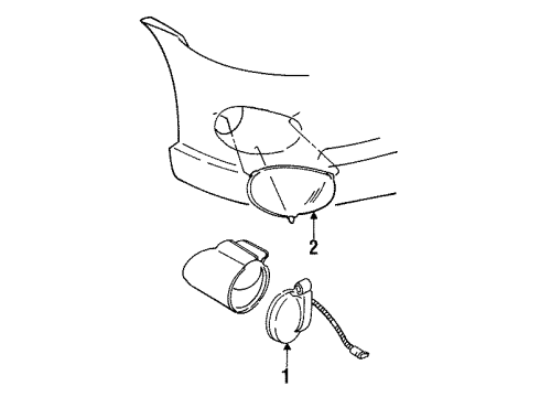 2001 Dodge Viper Fog Lamps Cover-Fog Lamp Diagram for 4865448AA