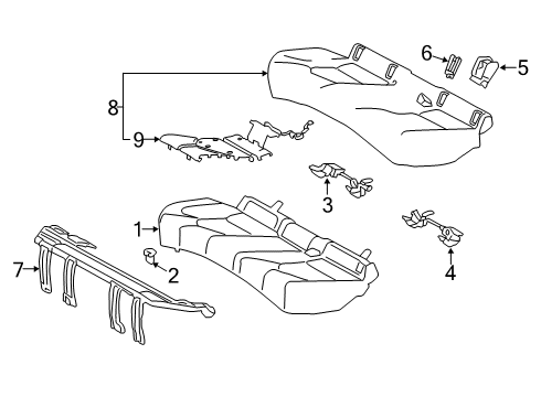 2019 Toyota Avalon Heated Seats Cushion Cover Diagram for 71075-07170-B2