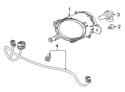 2014 Chevrolet SS Bulbs Fog Lamp Diagram for 94708773