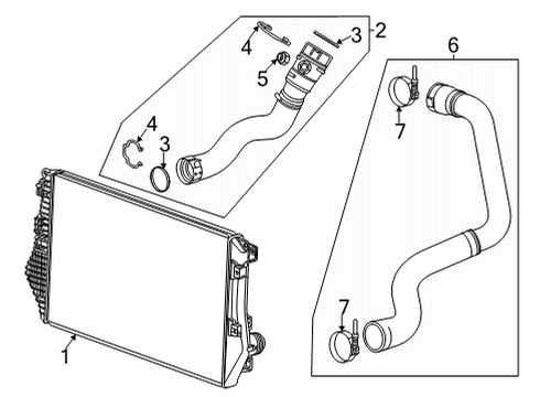 2022 Chevrolet Silverado 2500 HD Intercooler Air Outlet Duct Diagram for 84914123