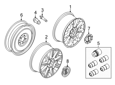 2011 Lincoln MKZ Wheels, Center Cap Center Cap Diagram for 9H6Z-1130-B