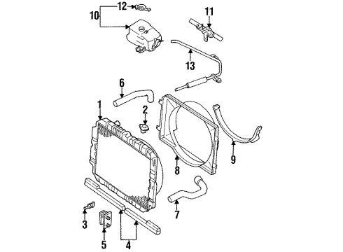 1996 Honda Passport Radiator & Components Cap, Radiator Diagram for 8-94384-423-1