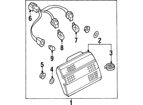 1998 Infiniti Q45 Bulbs Socket Assy-Rear Combination Lamp Diagram for 26551-6P001