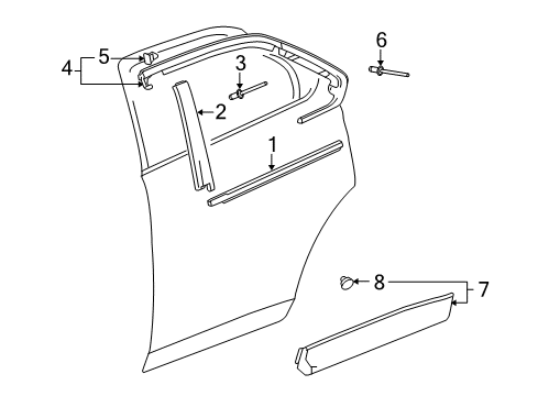 2012 Chevrolet Equinox Exterior Trim - Rear Door Belt Weatherstrip Diagram for 23193175