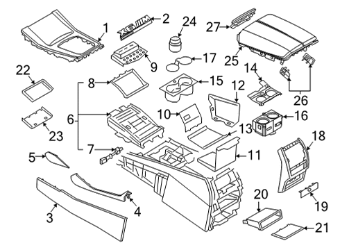 2020 BMW X6 Console COVER CENTRE CONSOLE, REAR Diagram for 51169399876
