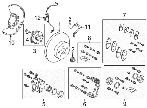 2020 Toyota C-HR Anti-Lock Brakes Caliper Seal Kit Diagram for 04478-F4010