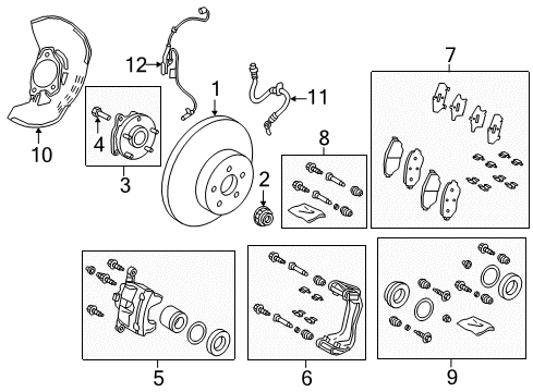 2020 Toyota C-HR Anti-Lock Brakes Front Speed Sensor Diagram for 89542-12130