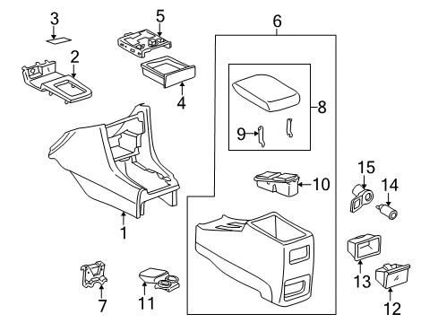 1998 Toyota Camry Center Console Carpet Diagram for 58815-33060