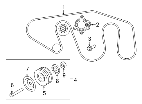 2020 Infiniti QX80 Belts & Pulleys Pulley Assy Diagram for 11925-EZ30B