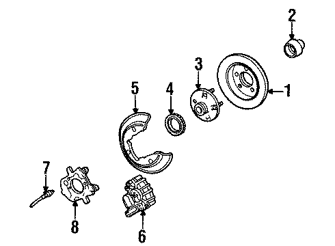 1996 Ford Taurus Rear Brakes Rear Speed Sensor Diagram for F8DZ-2C190-AB