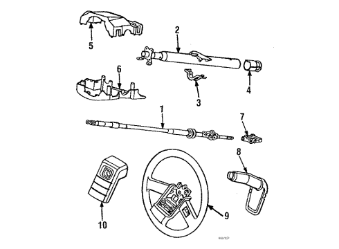 1986 Honda Prelude Steering Column & Wheel Switch, Steering Diagram for 35130-SB0-671