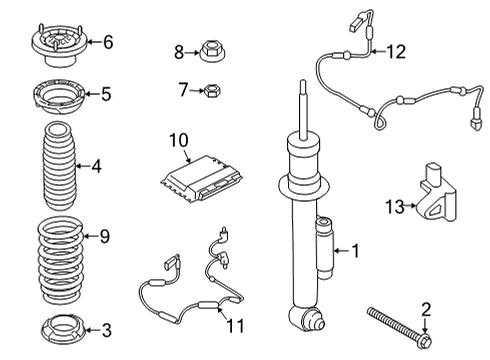 2020 BMW 840i xDrive Gran Coupe Stability Control ADAPTER CABLE VDC REAR LEFT Diagram for 37106869521