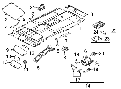 2007 Nissan Armada Sunroof Bracket-Map Lamp Diagram for 26438-EZ00A