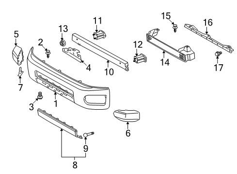 2012 Toyota FJ Cruiser Front Bumper Bumper Cover Diagram for 52119-35071