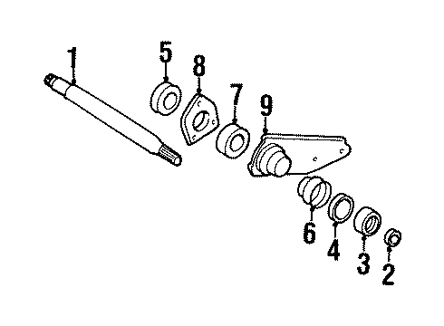 1992 Oldsmobile Achieva Intermediate Shaft Seal-Front Wheel Drive Intermediate Shaft Diagram for 10098246