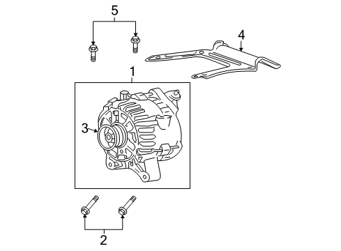 2011 Lincoln Town Car Alternator Mount Bracket Diagram for 9W7Z-10153-A