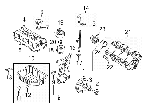 2014 Kia Optima Belts & Pulleys Tensioner Assembly Diagram for 25281-2G000