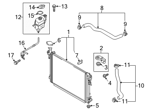 2020 Kia Sedona Radiator & Components Hose-Over Flow Diagram for 25443A9000