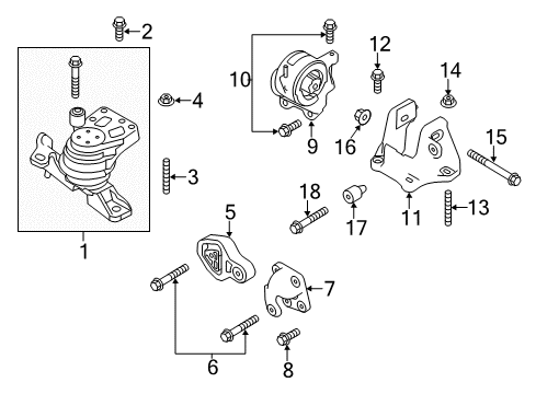 2015 Ford Taurus Engine & Trans Mounting Transmission Mount Bracket Diagram for DA8Z-6031-B