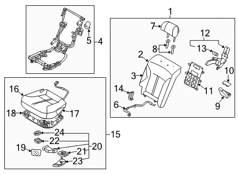 2015 Kia K900 Rear Seat Components Cushion Assembly-Rear Seat Diagram for 891003T510KBG