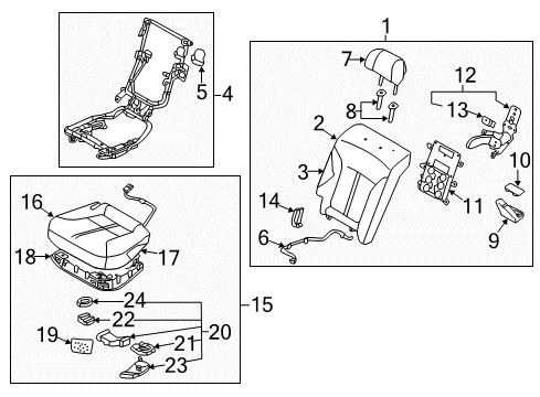 2016 Kia K900 Rear Seat Components Cushion Assembly-Rear Seat Diagram for 891003T930KET