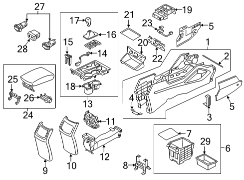 2017 Hyundai Tucson Console Lever Assembly-Automatic Transmission Diagram for 46700-D3050
