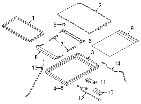 2020 Ford Explorer Sunroof Window Shade Motor Diagram for LB5Z-15790-B