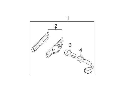 2002 Hyundai Elantra Bulbs Lamp Assembly-Reflex Reflector & Side Marker Front, R Diagram for 92304-2D250