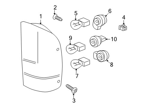 2007 Ford Ranger Combination Lamps Tail Lamp Assembly Diagram for 1L5Z-13404-CA