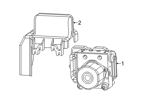 2020 Ram ProMaster 2500 ABS Components Anti-Lock Brake System Module Diagram for 68370501AA