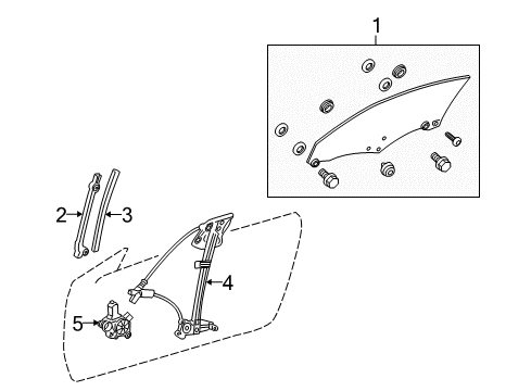 2015 Lexus IS250 Front Door Run, Front Door Glass Diagram for 68141-53030