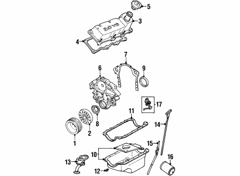 1998 Ford Taurus Filters Valve Cover Diagram for F6DZ6582GA