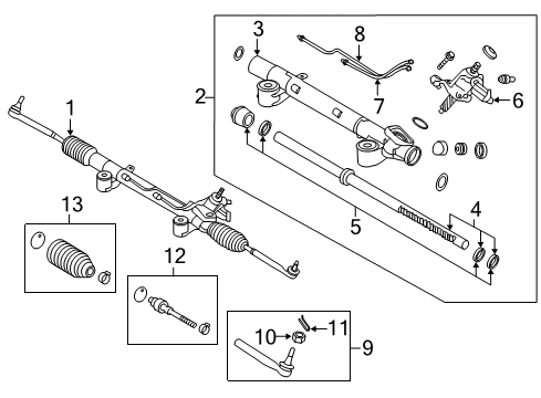 2016 Infiniti QX50 P/S Pump & Hoses, Steering Gear & Linkage Tube Assy-Cylinder Diagram for 49541-1BA1A